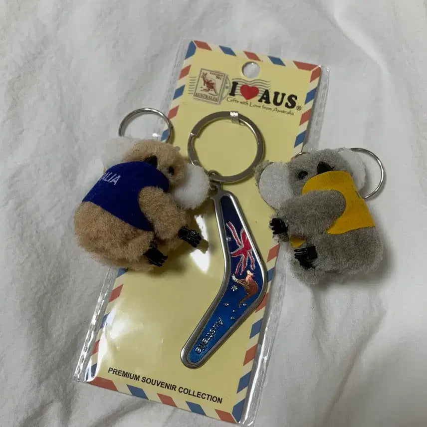 [BUNJANG] Australia Melbourne Koala & Boomerang Keyring Set / [새상품] 호주 멜버른 코알라 키링 + 부메랑 키링