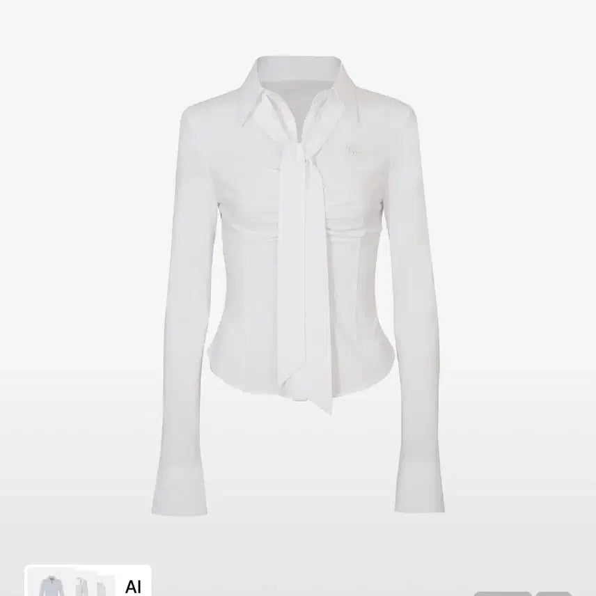 [BUNJANG] Pain Or Pleasure Vivian Scarf Shirt White / 페인오어플레져 VIVIAN SCARF SHIRT white (M)