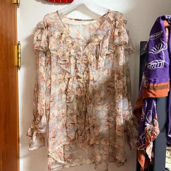[BUNJANG] Floral Blouse / 플라워 블라우스