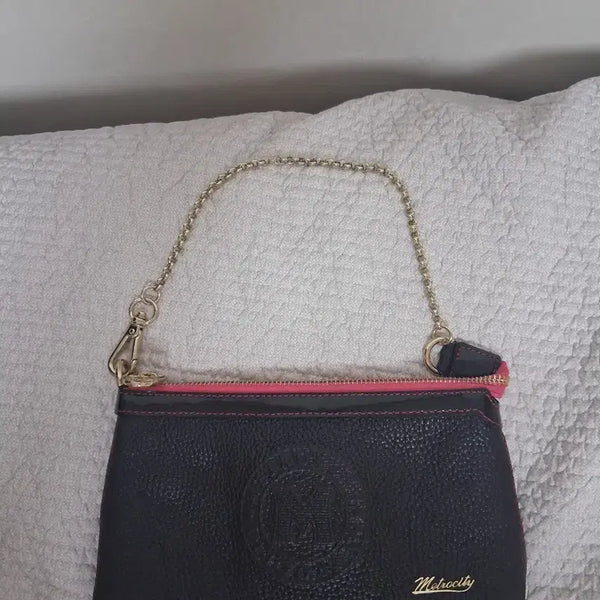 [BUNJANG] Meticity Black Calfskin Mini Shoulder Bag Pouch / 메트로시티 블랙 소가죽 미니숄더백 클러치파우치