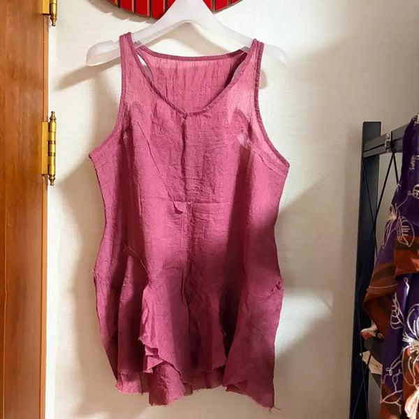 [BUNJANG] Golden Paper Tone-Down Pink Frill Camisole / 골든페이퍼 톤다운 핑크 프릴 나시