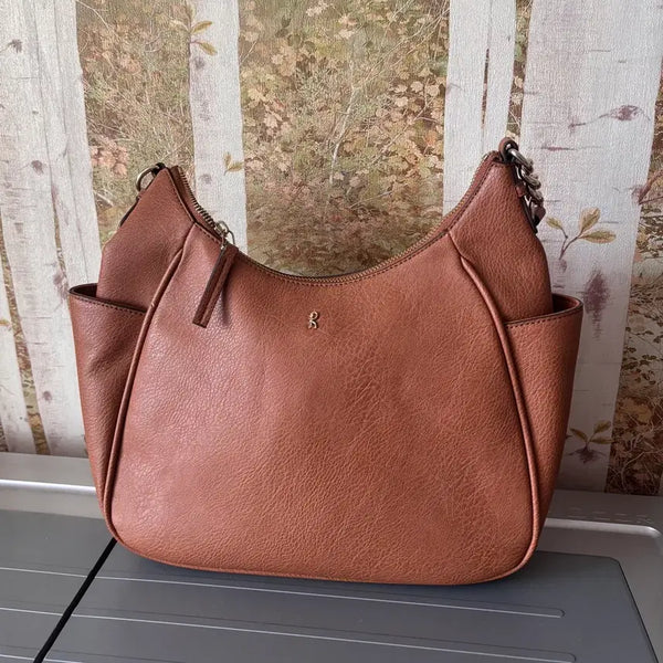 [BUNJANG] Roberta di Camerino Brown Leather Hobo Shoulder Bag / 새상품 로베르타 디 카메리노 브라운 레더 호보백 숄더백 여자가방 토트백