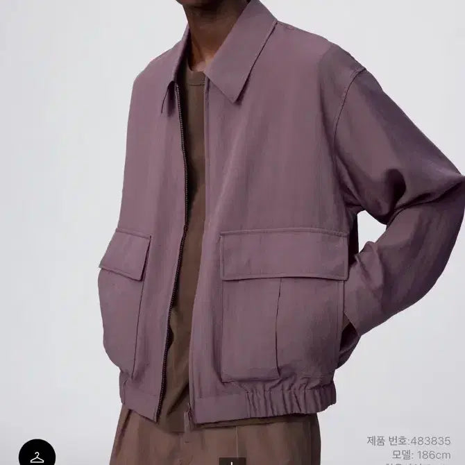[BUNJANG] Uniqlo Short Blouson Purple L / 유니클로 쇼트 블루종 퍼플 L