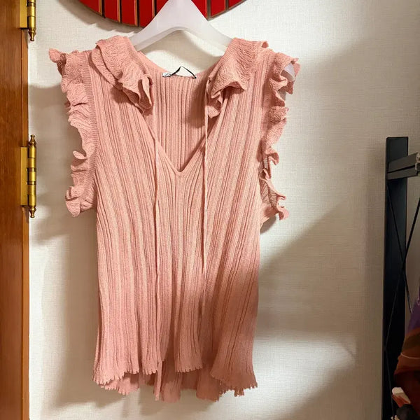 [BUNJANG] Zara Ruffle Knit Tank Top M / 자라 프릴 나시