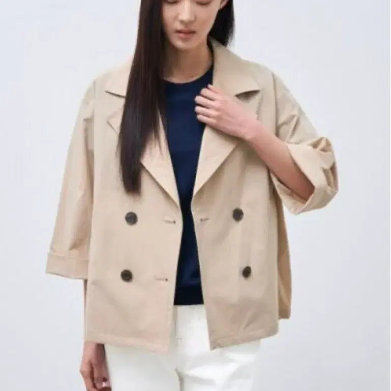 [BUNJANG] Beanpole Ladies Double Trench Coat Beige / 24ss 빈폴레이디스 더블 트렌치코트 베이지