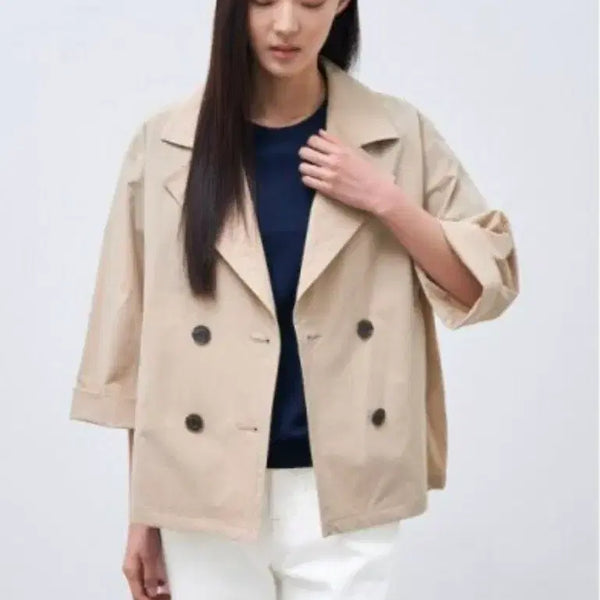 [BUNJANG] Beanpole Ladies Double Trench Coat Beige / 24ss 빈폴레이디스 더블 트렌치코트 베이지