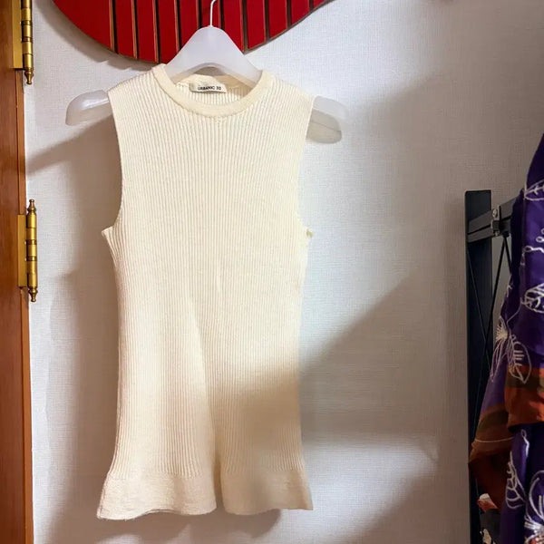 [BUNJANG] Urbannique Cream Ribbed Tank Top / 얼바닉 크림 나시