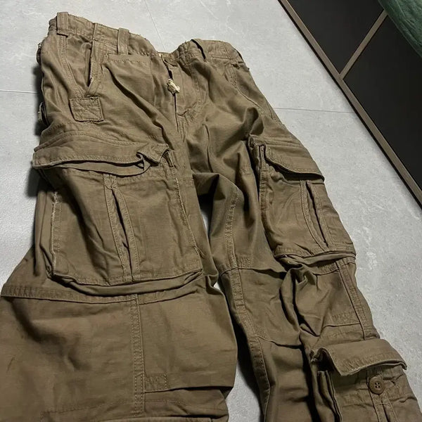 [BUNJANG] Hollister HCO 00s Fatigue Cargo Pants Khaki Brown / [28] 홀리스터 HCO 00s 퍼티그 Y2K 카키브라운 카고 팬츠