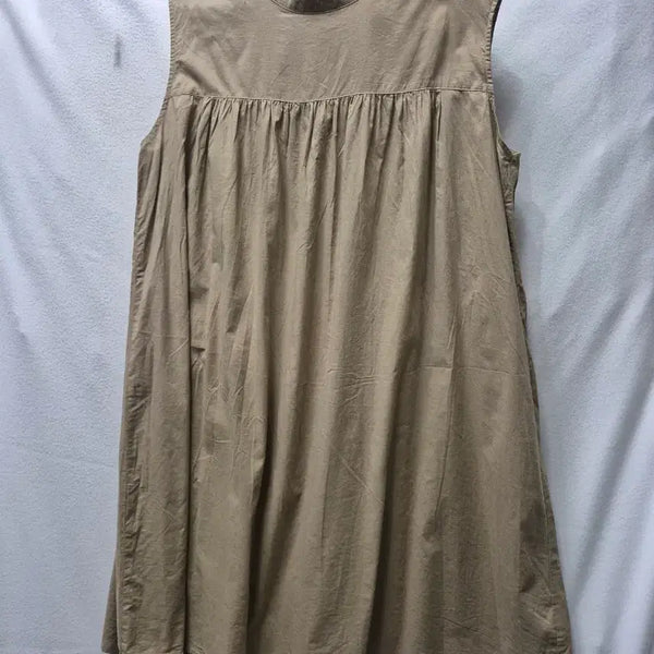 [BUNJANG] Sleeveless Mini Dress - Beige (Set of 2) / 민소매 원피스 베이지색 개당 두개8천