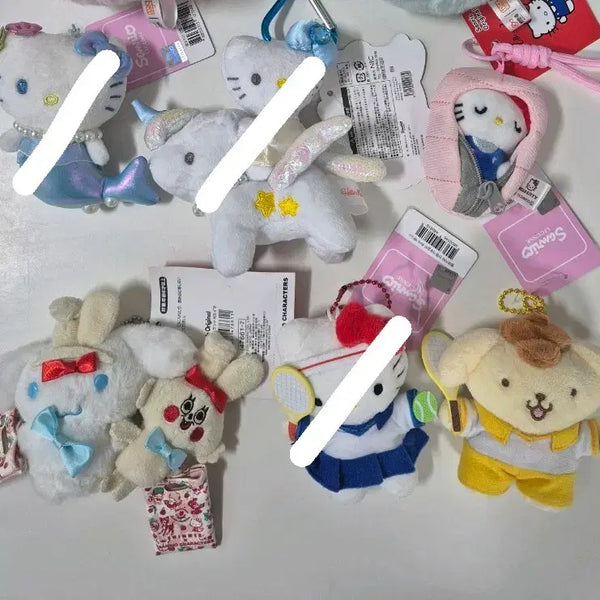 [BUNJANG] Sanrio Characters Plush Keychain / 산리오 캐릭터 인형 키링