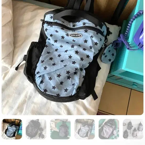 [BUNJANG] Withsome Shine Star Folding Backpack - Blue / 위드썸 샤인스타 폴딩 백팩