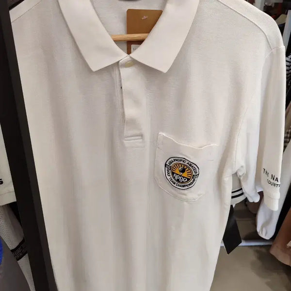 [BUNJANG] PING Golfwear White Collar Short Sleeve T-Shirt / 핑 골프웨어 카라 반팔티 화이트