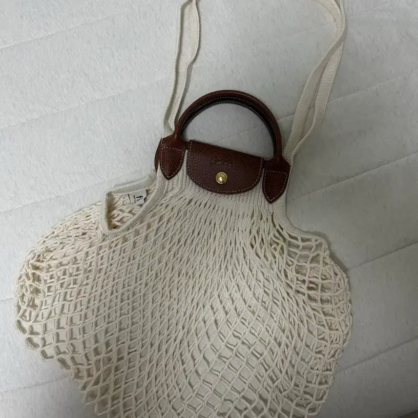 [BUNJANG] Longchamp Net Bag Ivory Tote / 롱샴 네트백 아이보리