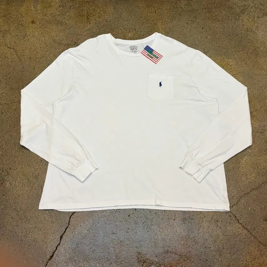 [BUNJANG] Vintage Polo Ralph Lauren Pocket Long Sleeve T-Shirt Big Size / 미국 빈티지 폴로랄프로렌 포켓 롱슬리브 빅사이즈 긴팔티