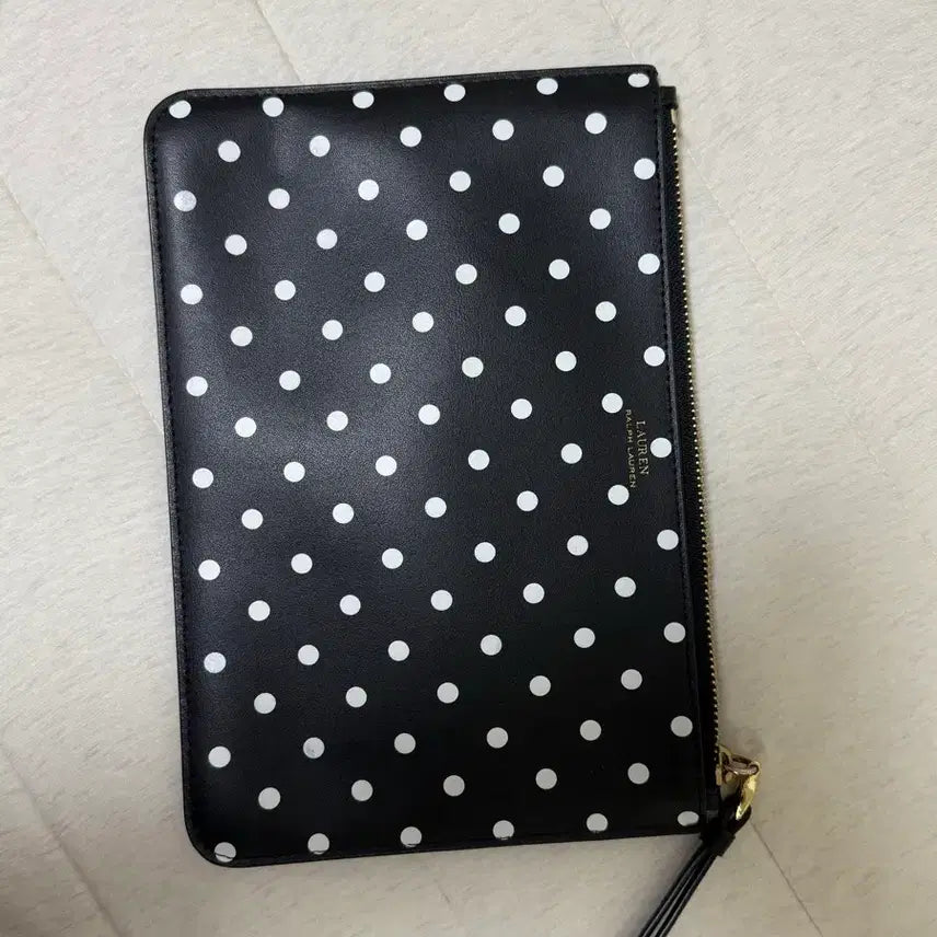 [BUNJANG] Polo Ralph Lauren Polka Dot Pouch Black / 폴로 랄프로렌 도트 파우치 블랙
