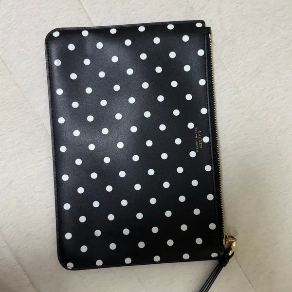 [BUNJANG] Polo Ralph Lauren Polka Dot Pouch Black / 폴로 랄프로렌 도트 파우치 블랙