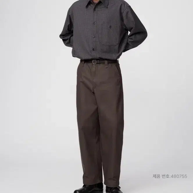 [BUNJANG] Uniqlo Wide Chino Pants Dark Brown / 유니클로 와이드치노팬츠 다크브라운 79