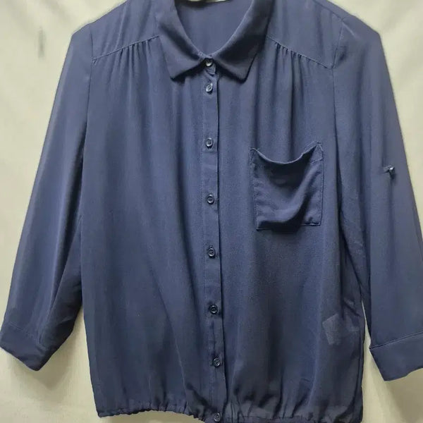 [BUNJANG] Navy See-Through Shirt - Medium / 네이비색 시스루 셔츠 M
