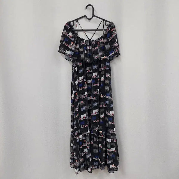 [BUNJANG] Ozzie Coen Pattern Off-Shoulder Long Dress / 오즈세컨 패턴 오프숄더 롱원피스