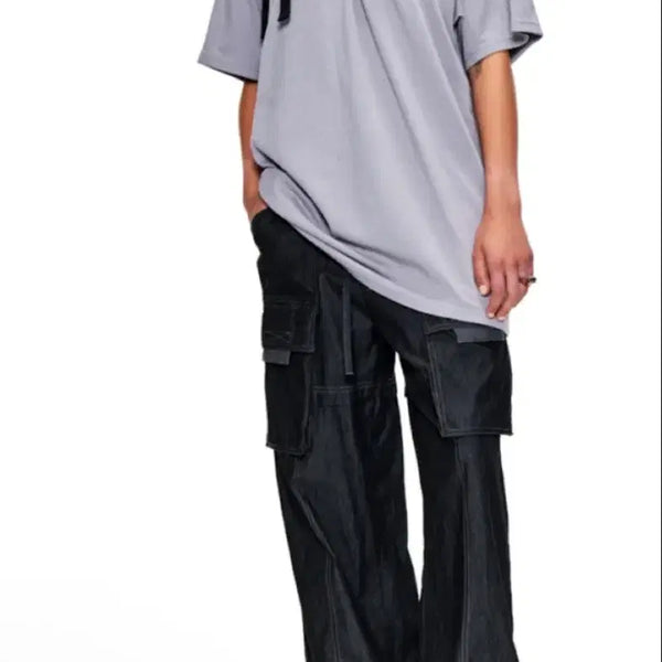 [BUNJANG] Matin Kim Washed Cargo Stitch Pants Black M / 새상품 마뗑킴 워시드 카고 스티치팬츠 M