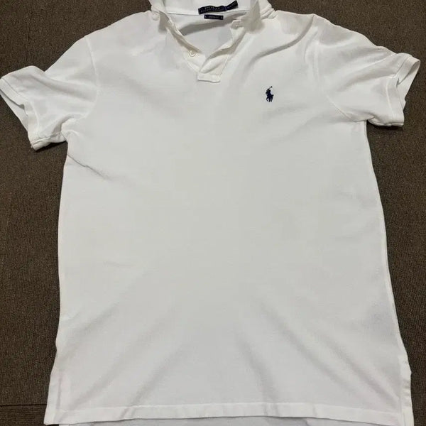 [BUNJANG] Polo Ralph Lauren White Polo Shirt (Size M) / 폴로 랄프로렌 화이트 카라티 M (100-105)