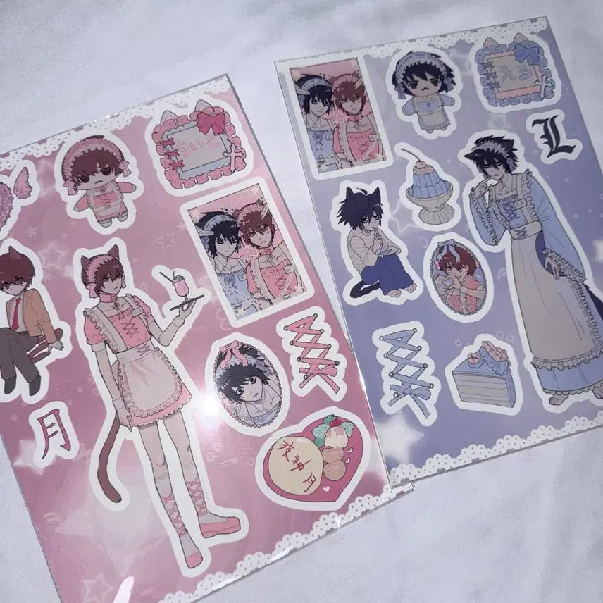 [BUNJANG] Death Note Light Yagami & L Moe Stickers Bundle (Sealed) / 데스노트 피망님 라이토 엘 모에 스티커 미개봉 일괄