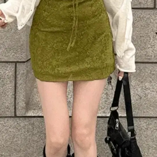 [BUNJANG] Olive Green Cami Mini Dress / 올리브 그린 끈나시 미니원피스