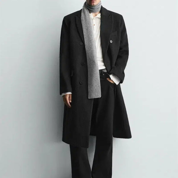 [BUNJANG] Zara Double-Breasted Wool Blend Coat Medium Black / 자라 더블 브레스티드 울 코트 M 블랙