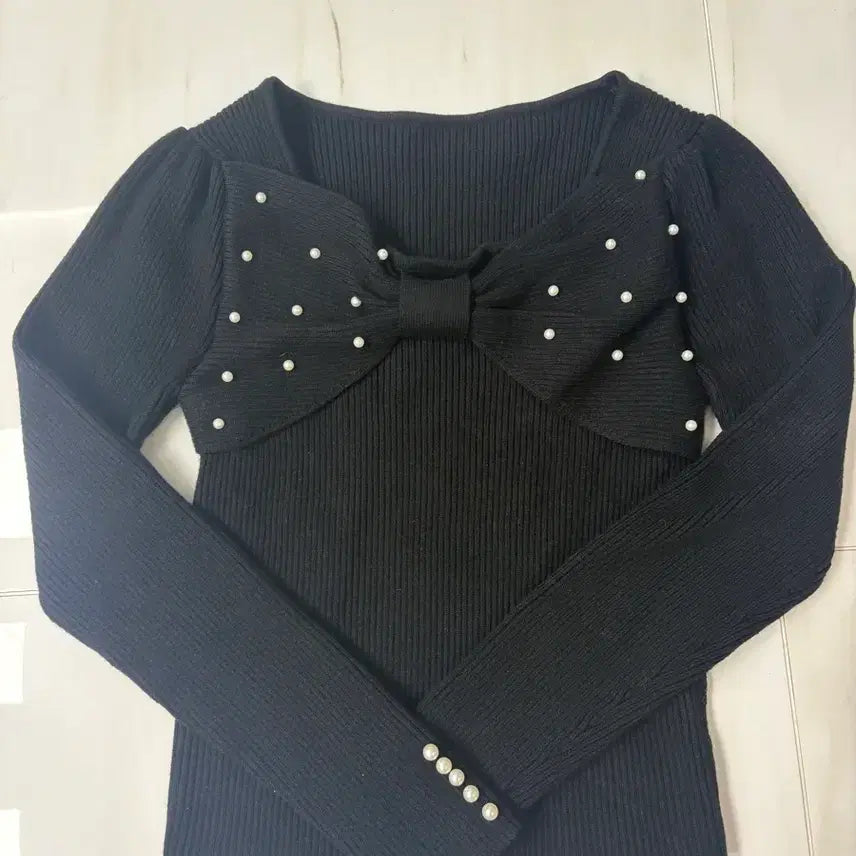 [BUNJANG] GRL Ribbon Pearl Knit / 그레일 GRL grl리본 진주 니트 양산형 지뢰계 스나계 니트 일브 니트