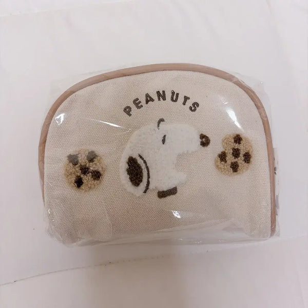 [BUNJANG] Snoopy Cookie Pouch Embroidered Plush 3D Design / 스누피 쿠키 파우치 정품 새상품 자수 뽀글이 입체 디자인