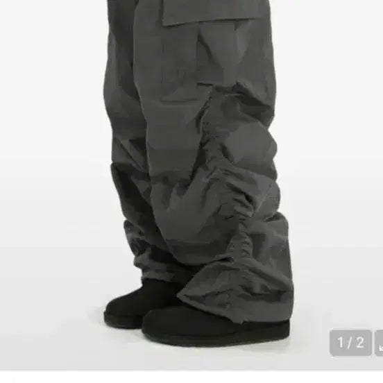 [BUNJANG] XTONZ CP127 Shirring Cargo Pants Charcoal / 엑스톤즈 CP127 셔링 카고 팬츠 CHARCOAL