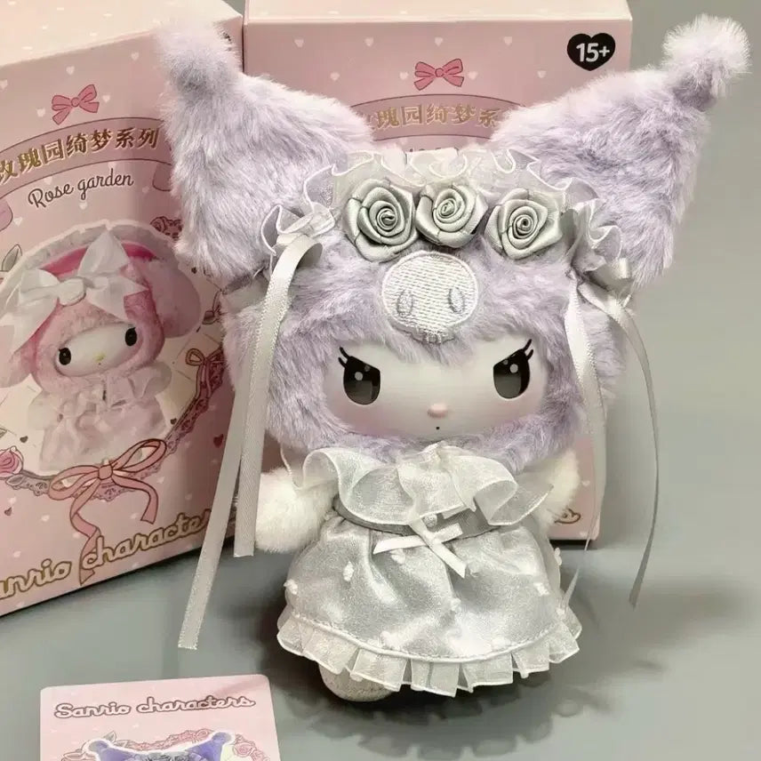 [BUNJANG] Sanrio Kuromi Rose Garden Plush Toy / 희귀 미니소 쿠로미 로즈가든 인형 새상품