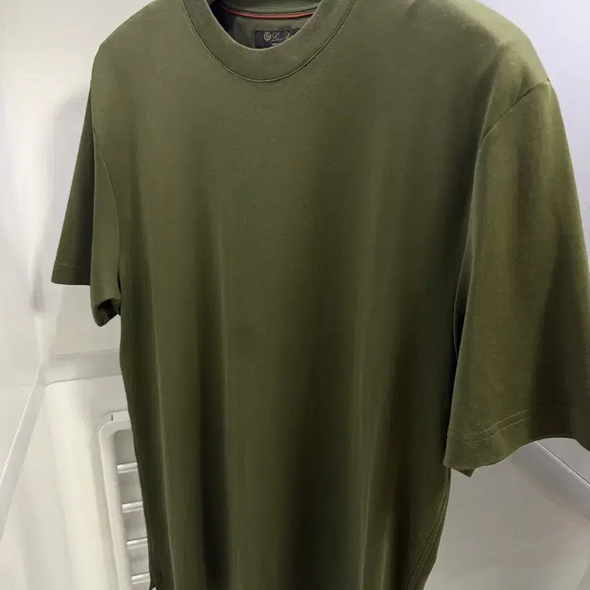 [BUNJANG] Loro Piana Back Logo Cotton Short Sleeve T-Shirt L Dark Green / 로로피아나 백로고 코튼 반팔 L 다크그린
