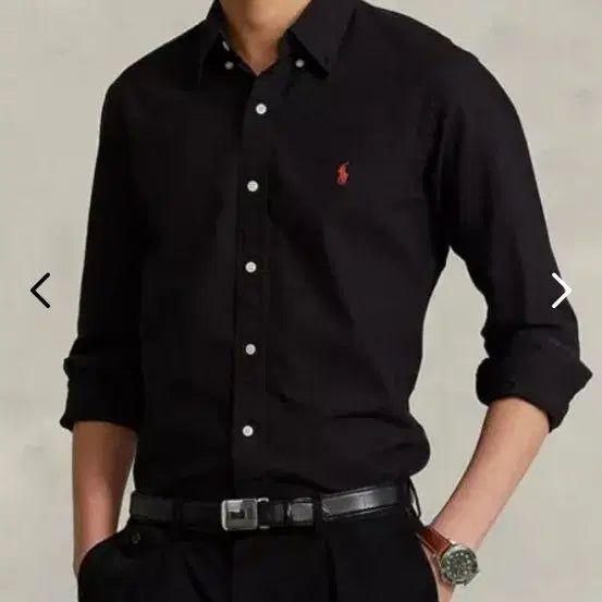 [BUNJANG] Polo Ralph Lauren Classic Fit Oxford Shirt Black L / 정품 폴로 랄프로렌 클래식 오버핏 셔츠 블랙 L 새상품