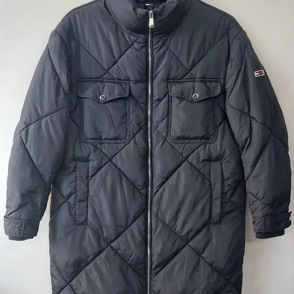 [BUNJANG] Tommy Jeans Relaxed Fit Quilting Jacket (Size S, Fits 100-105) - Black / 타미 진스 S/100~105 릴렉스핏 퀼팅 자켓. BK.+A