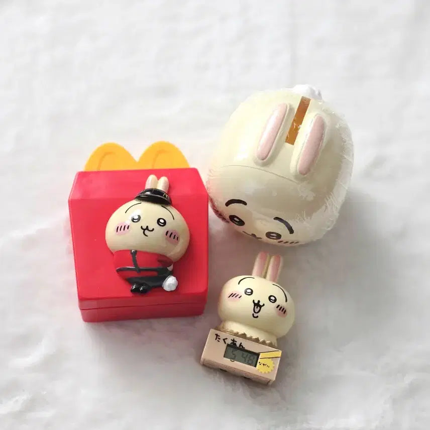 [BUNJANG] Chiikawa Usagi Happy Meal Toy, Piggy Bank & Watch Gacha Set / 치이카와 우사기 해피밀 + 저금통 + 시계 가챠 set