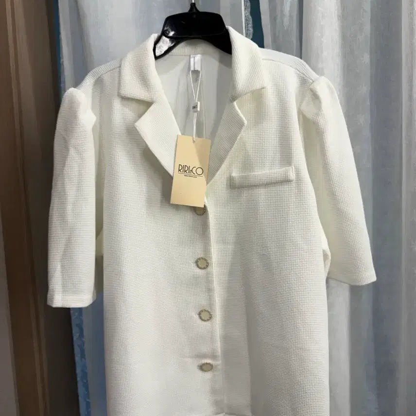 [BUNJANG] RIRINCO White Summer Jacket Size 3 New / 리리앤코 화이트 여름자켓 3사이즈  새상품