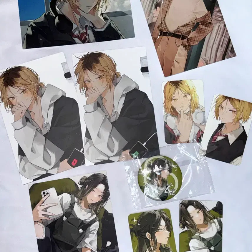 [BUNJANG] Haikyuu!! Manya Kenma Postcard, Photocard, Can Badge Bundle Set / 하이큐 마냐님 켄마 엽서 포토카드 캔뱃지 일괄