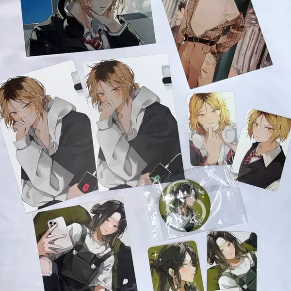 [BUNJANG] Haikyuu!! Manya Kenma Postcard, Photocard, Can Badge Bundle Set / 하이큐 마냐님 켄마 엽서 포토카드 캔뱃지 일괄