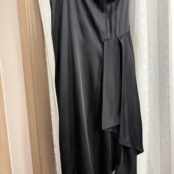 [BUNJANG] Theory Black Satin Flare Skirt (Size 0) / 띠어리 Theory 블랙 새틴 플레어 스커트 (0사이즈)