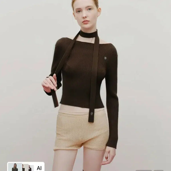 [BUNJANG] Marithe Francois Girbaud W Muffler Set Knit Brown / 마리떼 프랑소와 저버 머플러 세트 니트 브라운 S