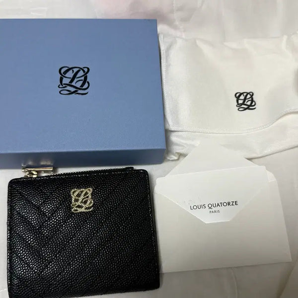 [BUNJANG] Louis Quatorze Black Leather Bifold Wallet / 루이까또즈 반지갑 풀박스