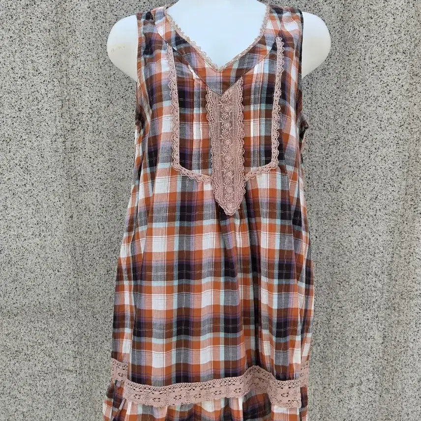 [BUNJANG] Axes Femme Mori Y2K Deadstock Check Pattern Lace Detail Dress / Axes femme 엑시즈팜 모리y2k 데드스탁 원피스