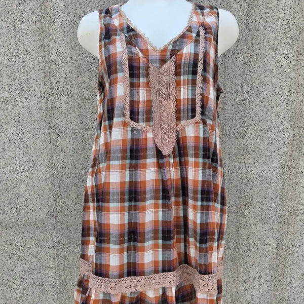[BUNJANG] Axes Femme Mori Y2K Deadstock Check Pattern Lace Detail Dress / Axes femme 엑시즈팜 모리y2k 데드스탁 원피스