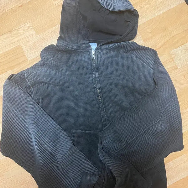 [BUNJANG] ROA Sun Faded Waffle Zip-Up Hoodie (L) / (L)ROA 비 썬 페이디드 와플 집업 후디