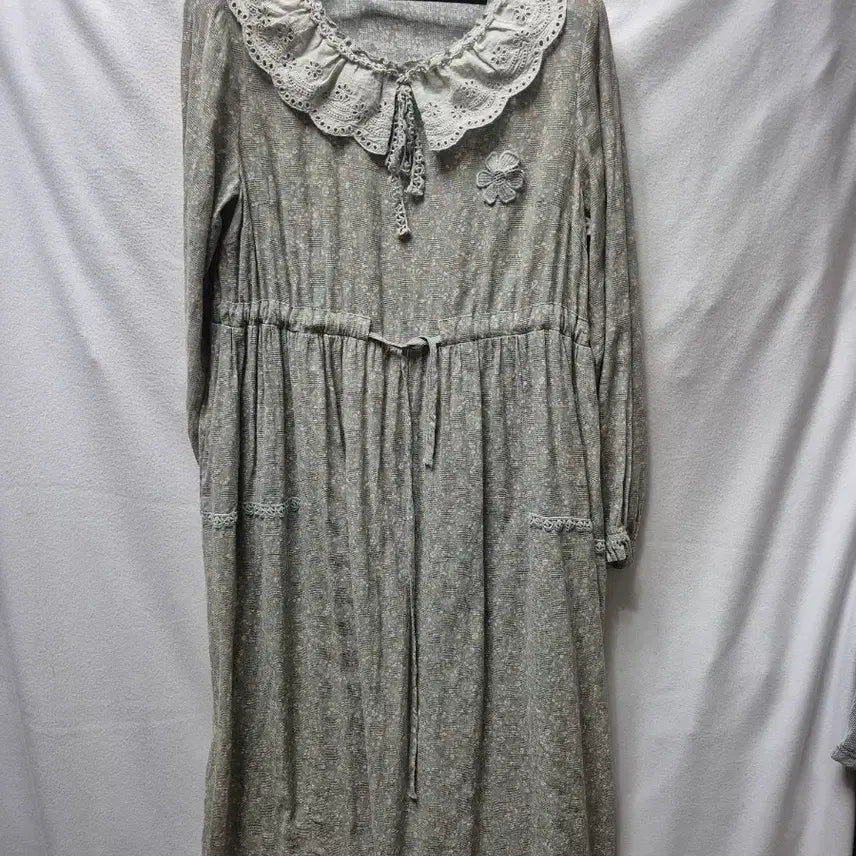 [BUNJANG] Women's Vintage Lace Ruffle Long Dress / 여성 원피스 빈티지 레이스 프릴 롱 원피스88 개당