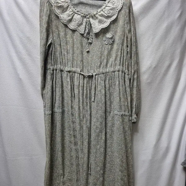 [BUNJANG] Women's Vintage Lace Ruffle Long Dress / 여성 원피스 빈티지 레이스 프릴 롱 원피스88 개당