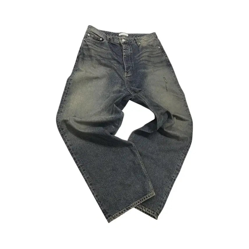 [BUNJANG] Under My Car Eak Hand Brush Washed Wide Jeans (Size 0) / [판매](0)언더마이카 이에크 핸드 브러쉬 워시드 와이드 진