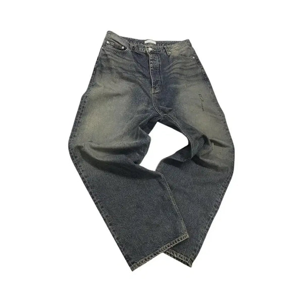 [BUNJANG] Under My Car Eak Hand Brush Washed Wide Jeans (Size 0) / [판매](0)언더마이카 이에크 핸드 브러쉬 워시드 와이드 진