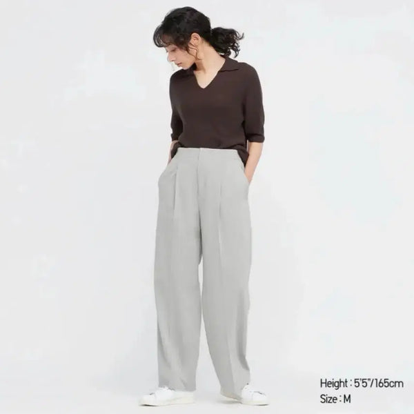 [BUNJANG] Uniqlo Smart Wide Straight Slacks Pants / 유니클로 스마트 와이드 스트레이트 슬랙스 팬츠 바지